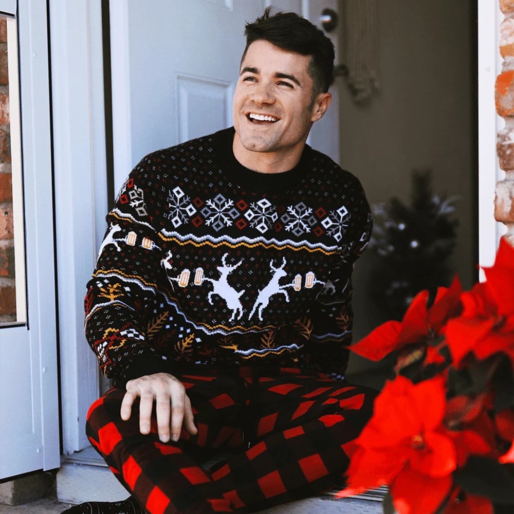 Tipsy Elves "Caribrew" Ugly Crewneck Christmas Sweater Size Medium